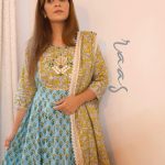 Beautiful designer block printed with gotta work and hand wrok fully finished Suit