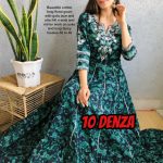Beautiful Bandhni pure cotton long flairy gown with extra frill embroidery and mirror work
