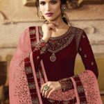 Rangoli Satin with Embroidery Stich work suits