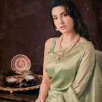 Beautiful Embellished with Heavy Embroidery chiffon Silk saree