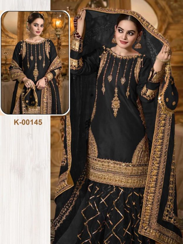 Fox Georgette With Coding Embroidery,Sequence and Real Mirror Stone work Lehenga - Image 7