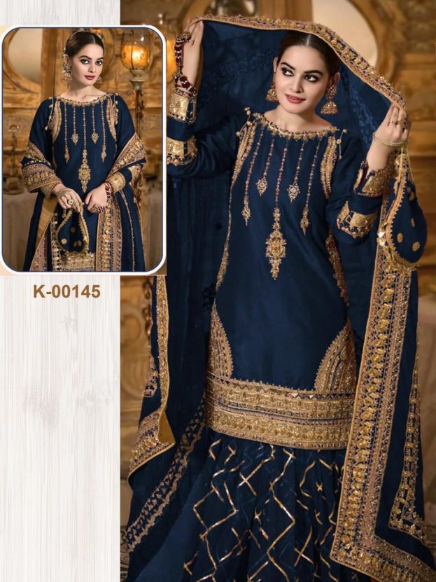 Fox Georgette With Coding Embroidery,Sequence and Real Mirror Stone work Lehenga - Image 8