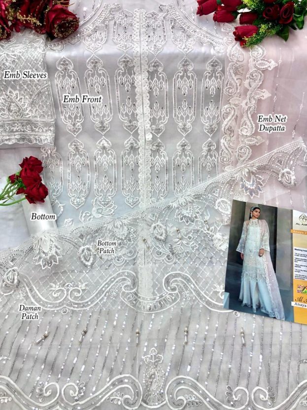 Butterfly net with heavy embroidery work suits - Image 3